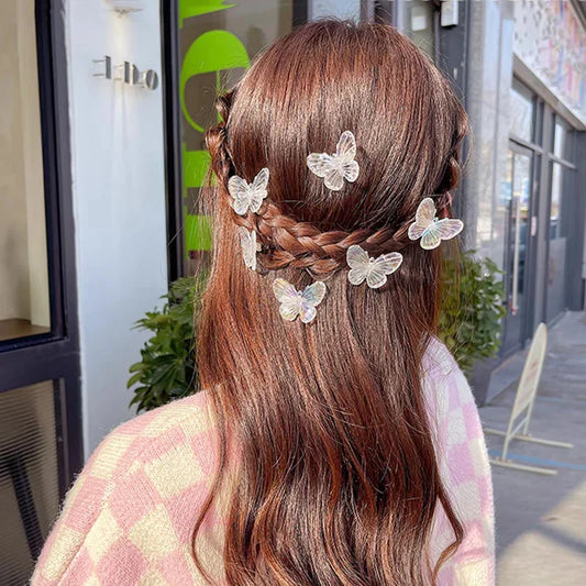 Pinces à cheveux papillon transparentes pour femmes, élégantes, pour coiffure de fée, pour filles, mignonnes, à faire soi-même, accessoires pour cheveux