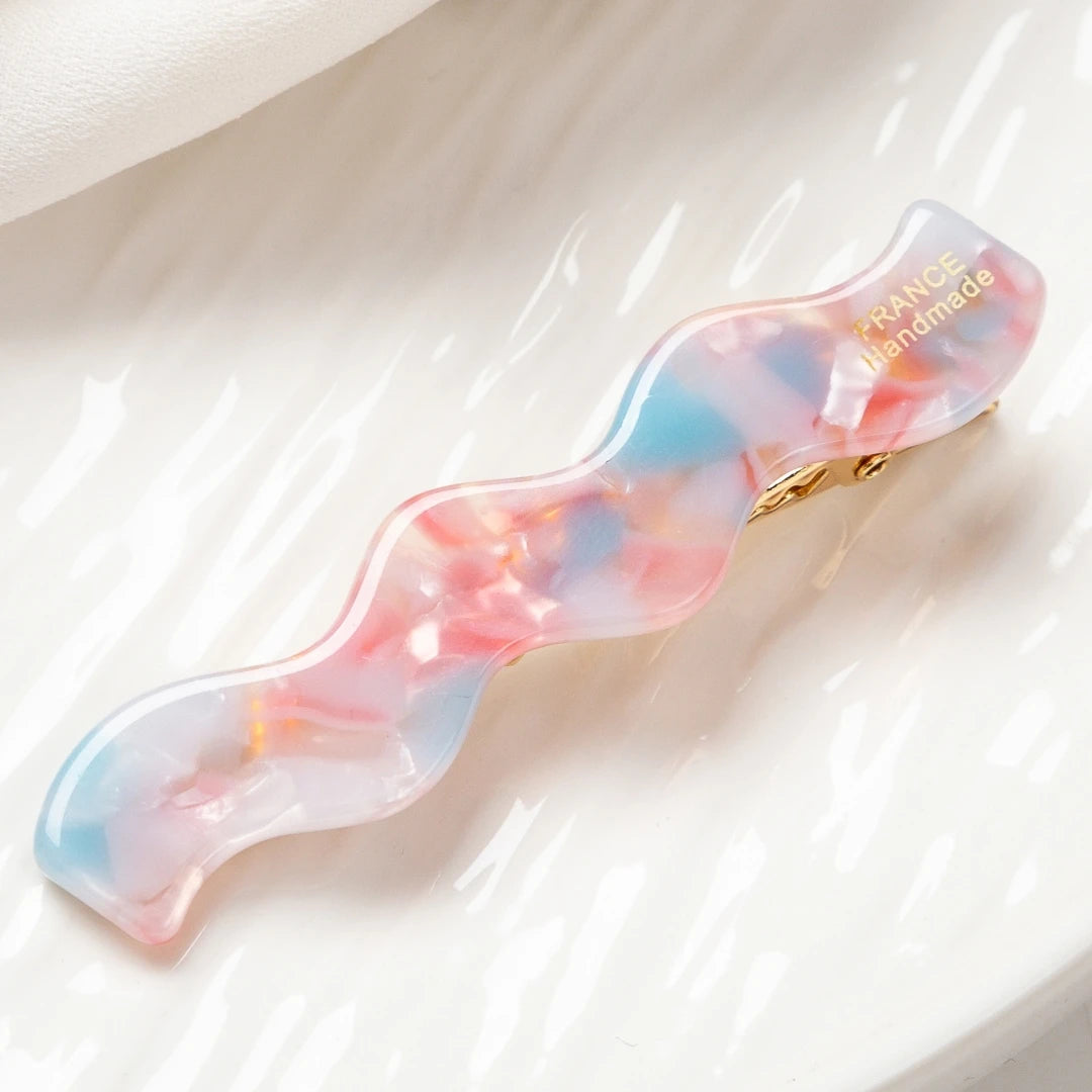 Prettyou Hairpins 6.5cm Hair Clips Wave Shaped Summer Side Clips Acetate Alligators for Girls Hair Accessories